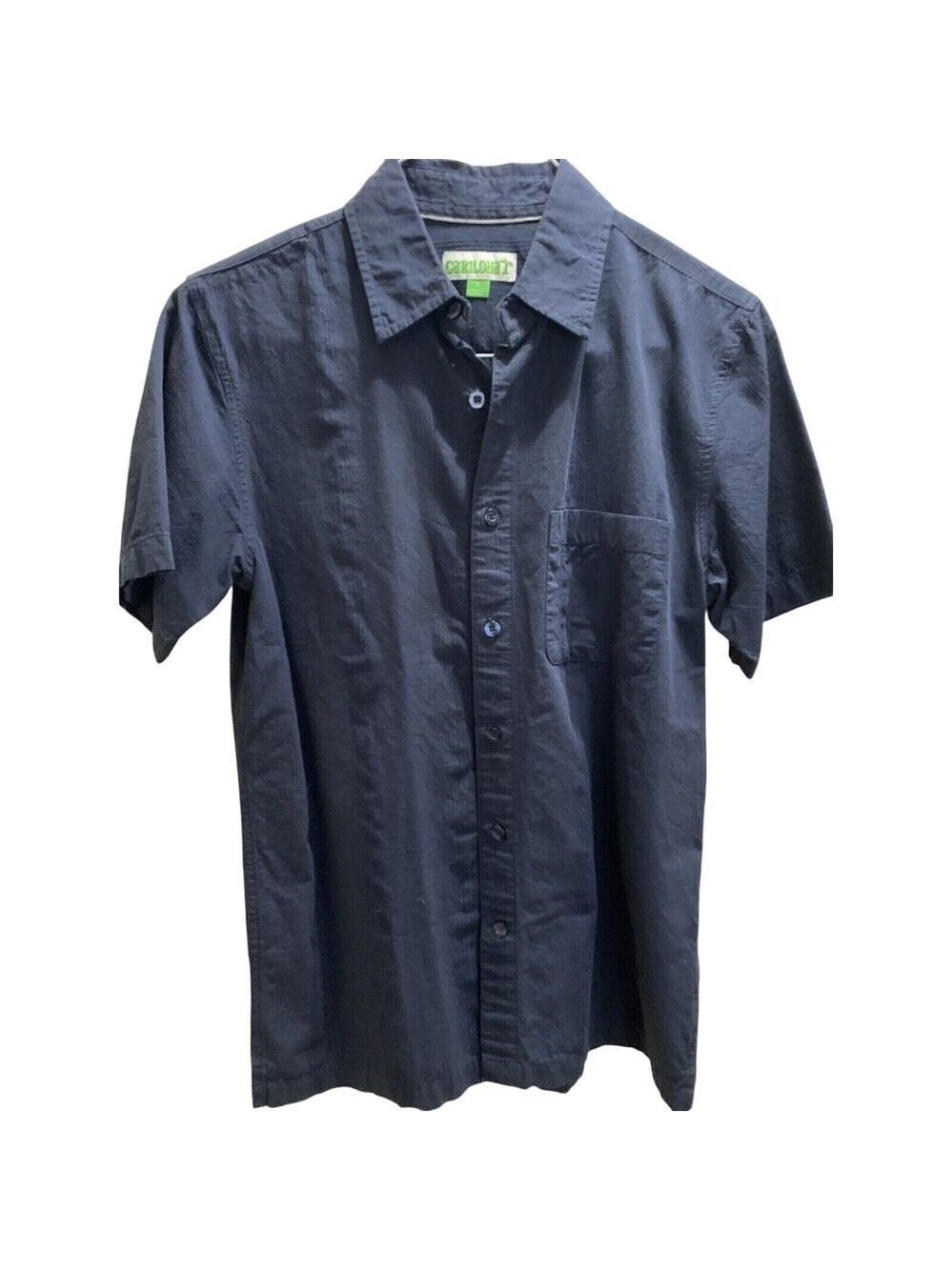 Cariloha mens Short Sleeve Navy Pocket Button Down Shirt Small